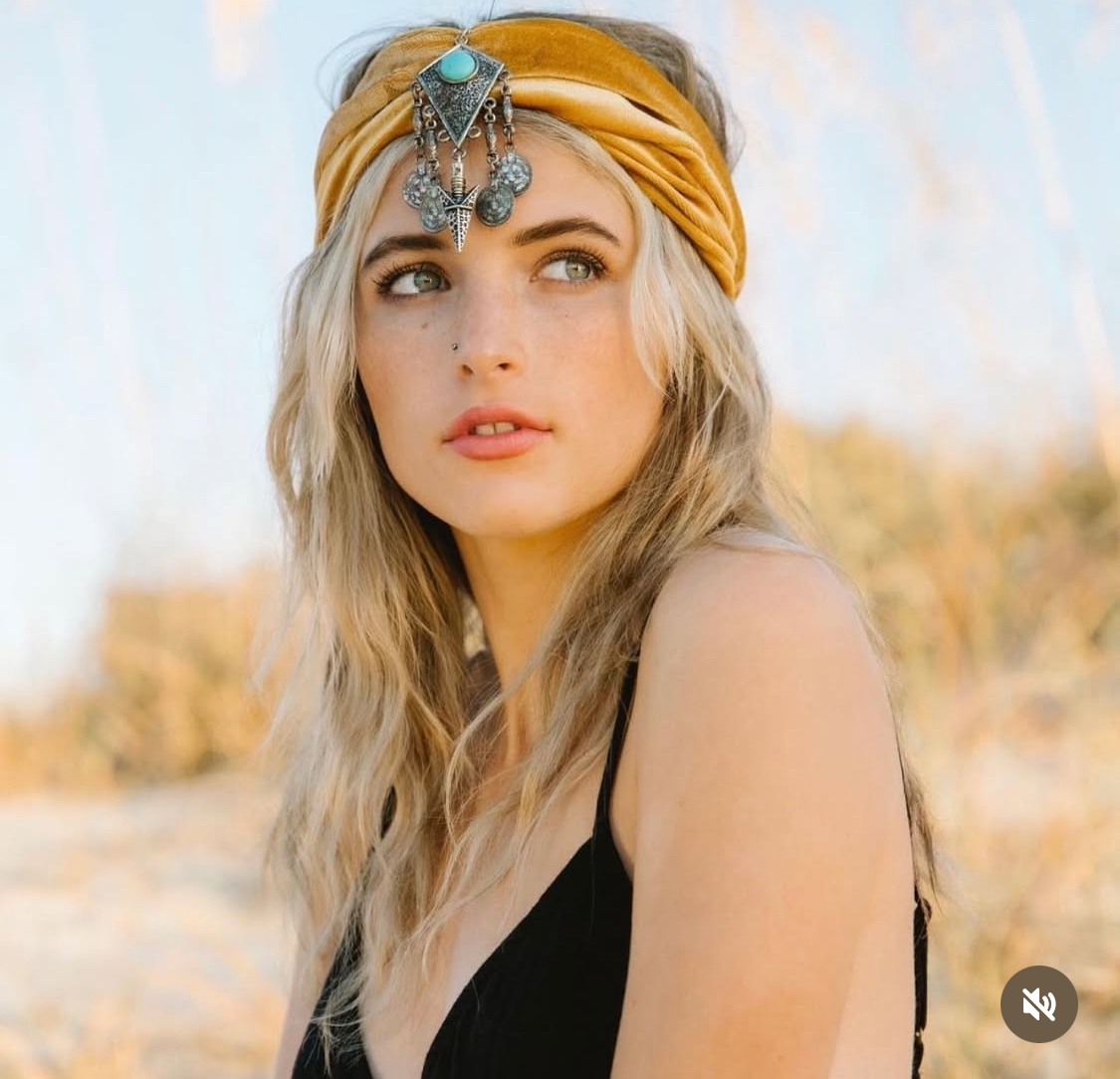 Desert portrait with jeweled headwrap